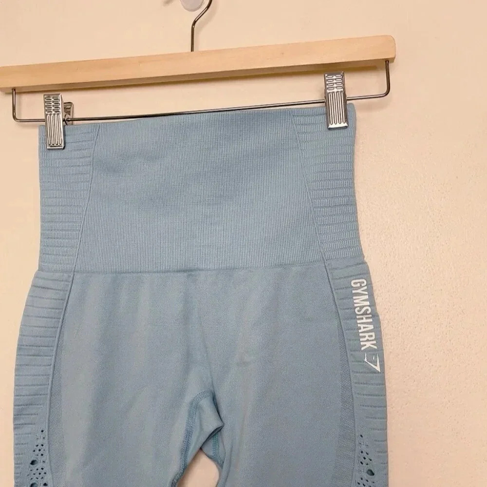 Gymshark Womens Xsmall Seamless Energy Malibu Blue Leggings - Picture 5 of 9